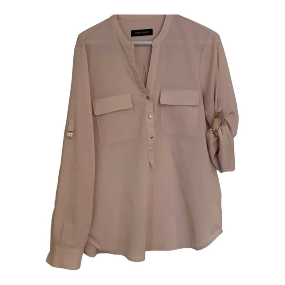 Ivanka Trump Pale Pink‎ Long or 3/4 Sleeve Blouse Size Small